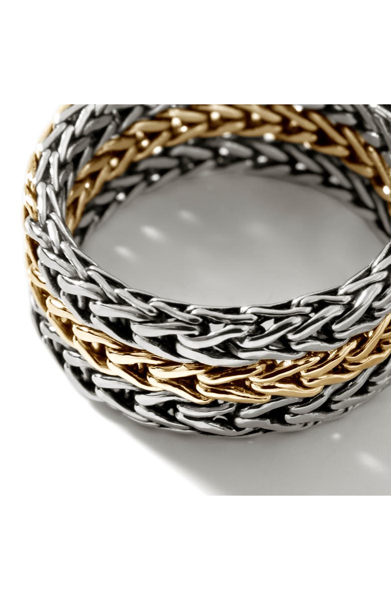John Hardy Rata Chain Ring, Wide, 9mm, Alternate, color, Silver/ Gold
