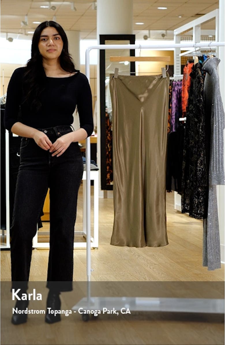 Easy Bias Cut Satin Maxi Skirt, sales video thumbnail