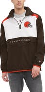 Tommy Hilfiger Men's Tommy Hilfiger Brown/White Cleveland Browns Carter Half-Zip Hooded Top