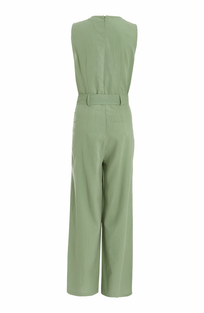 QUIZ Linen Culotte Jumpsuit, Alternate, color, 