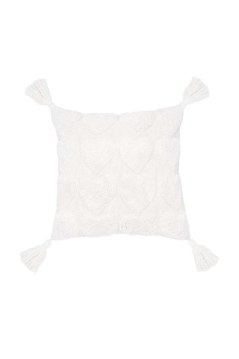 Heart Accent Pillow, Main, color, White