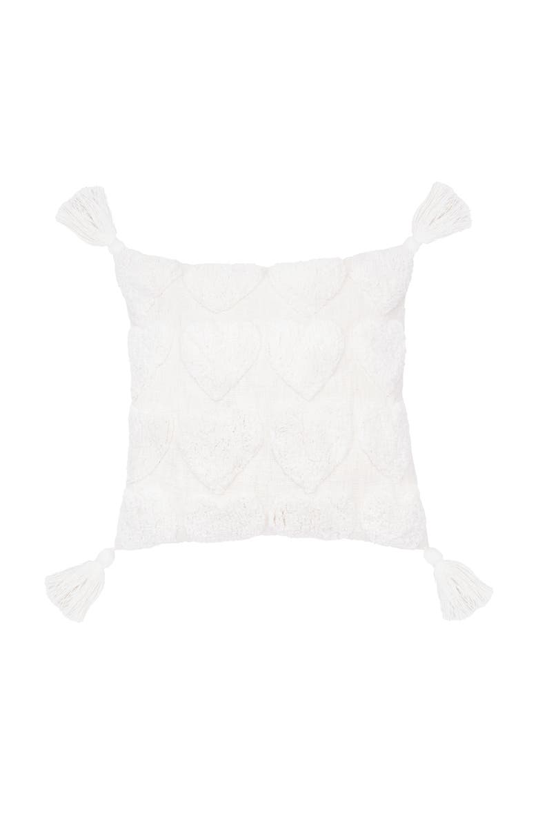 carol & frank Heart Pillow, Main, color, White
