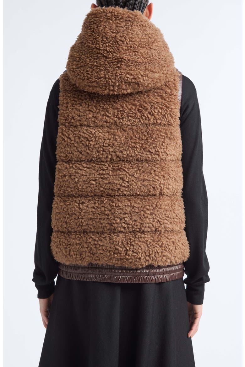 Faux Shearling Down Vest, Alternate, color, COCOA CREME