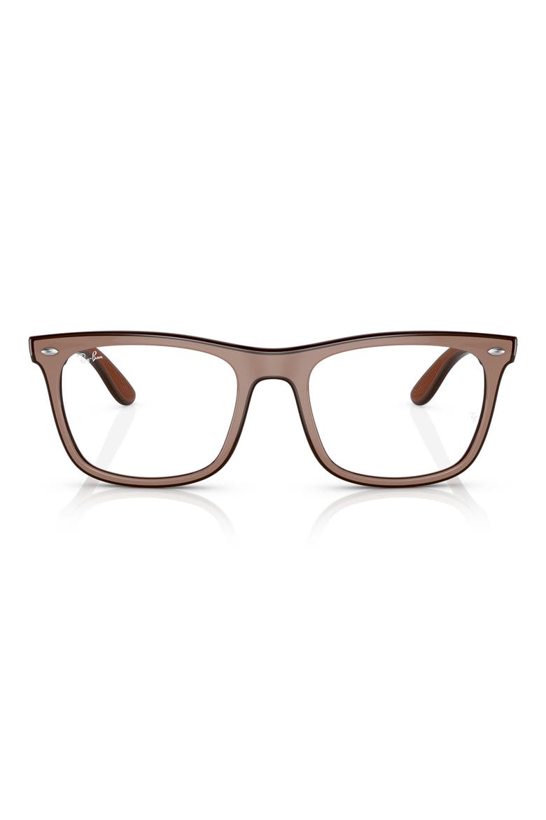 53mm Square Optical Glasses, Main, color, BEIGE