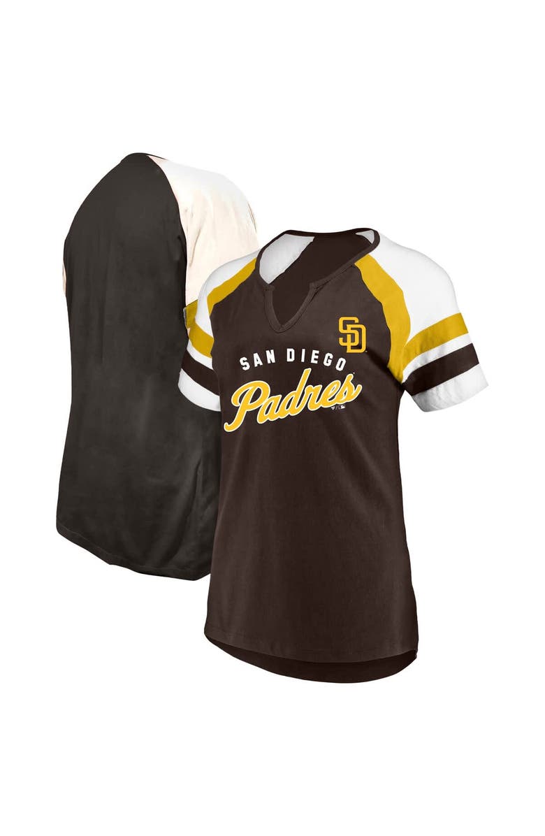 PROFILE Women's Profile  Brown San Diego Padres Arched Notch Neck T-Shirt, Main, color, 