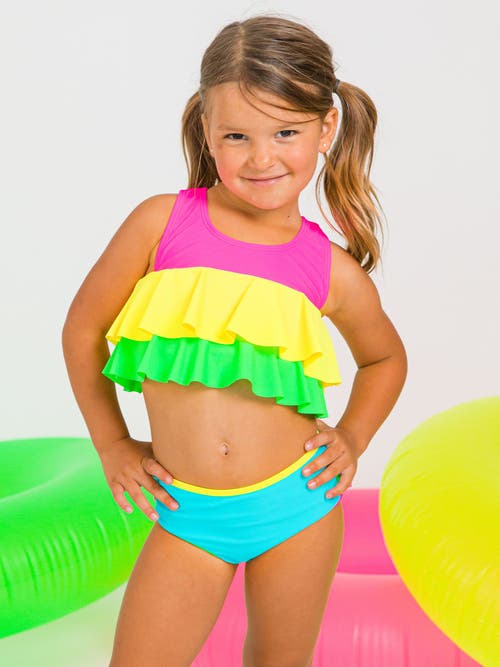 Rufflebutts Upf50 Flounce Bikini In Multi