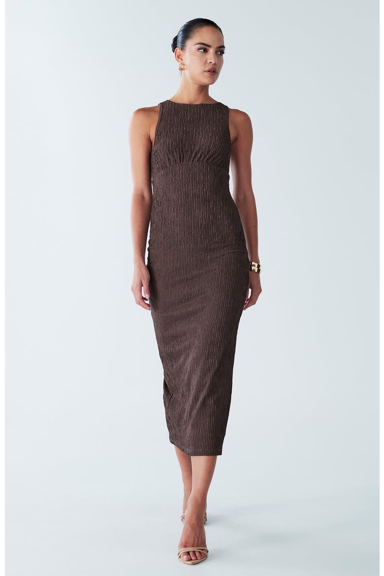 Kimmy Midi Dress, Alternate, color, Chocolate