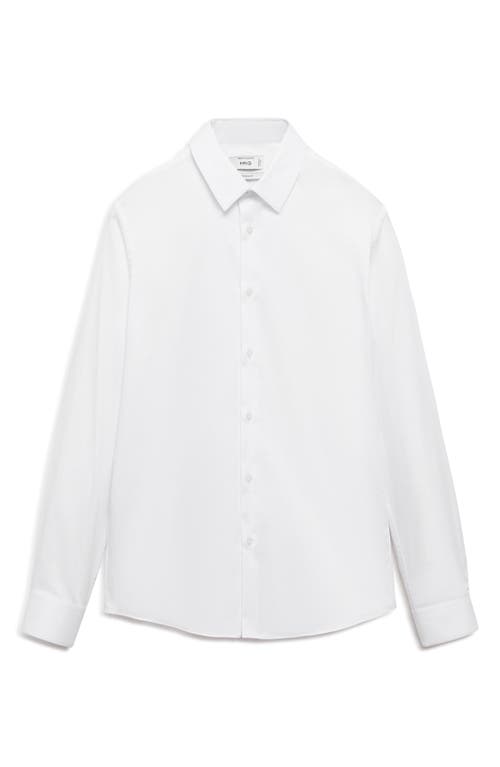 Mango Slim Fit Stretch Poplin Button-up Shirt In White