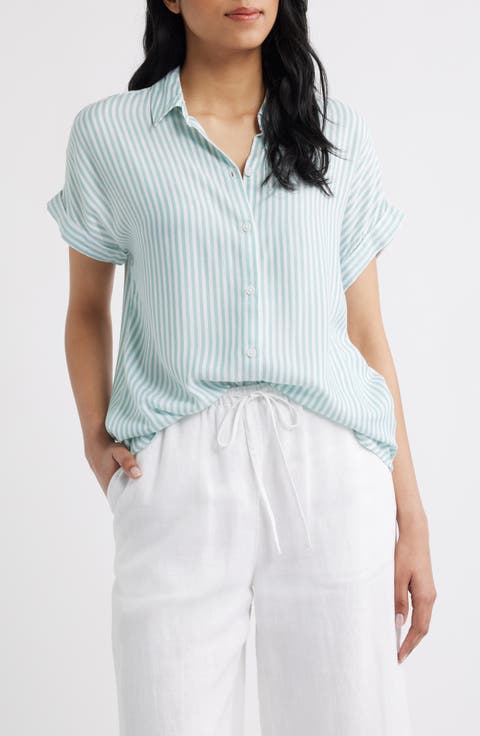 Kenzie Stripe Short Sleeve Button-Up Shirt