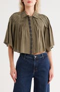 Ramy Brook Tillie Flutter Sleeve Crop Top