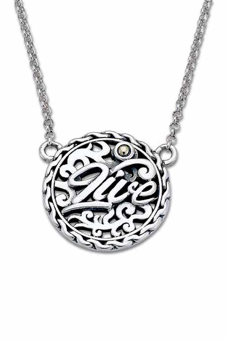 SAMUEL B. Sterling Silver & 18K Gold Live Pendant Necklace