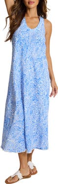 Tommy Bahama Paisley Daze Bias Cut Linen Blend Dress