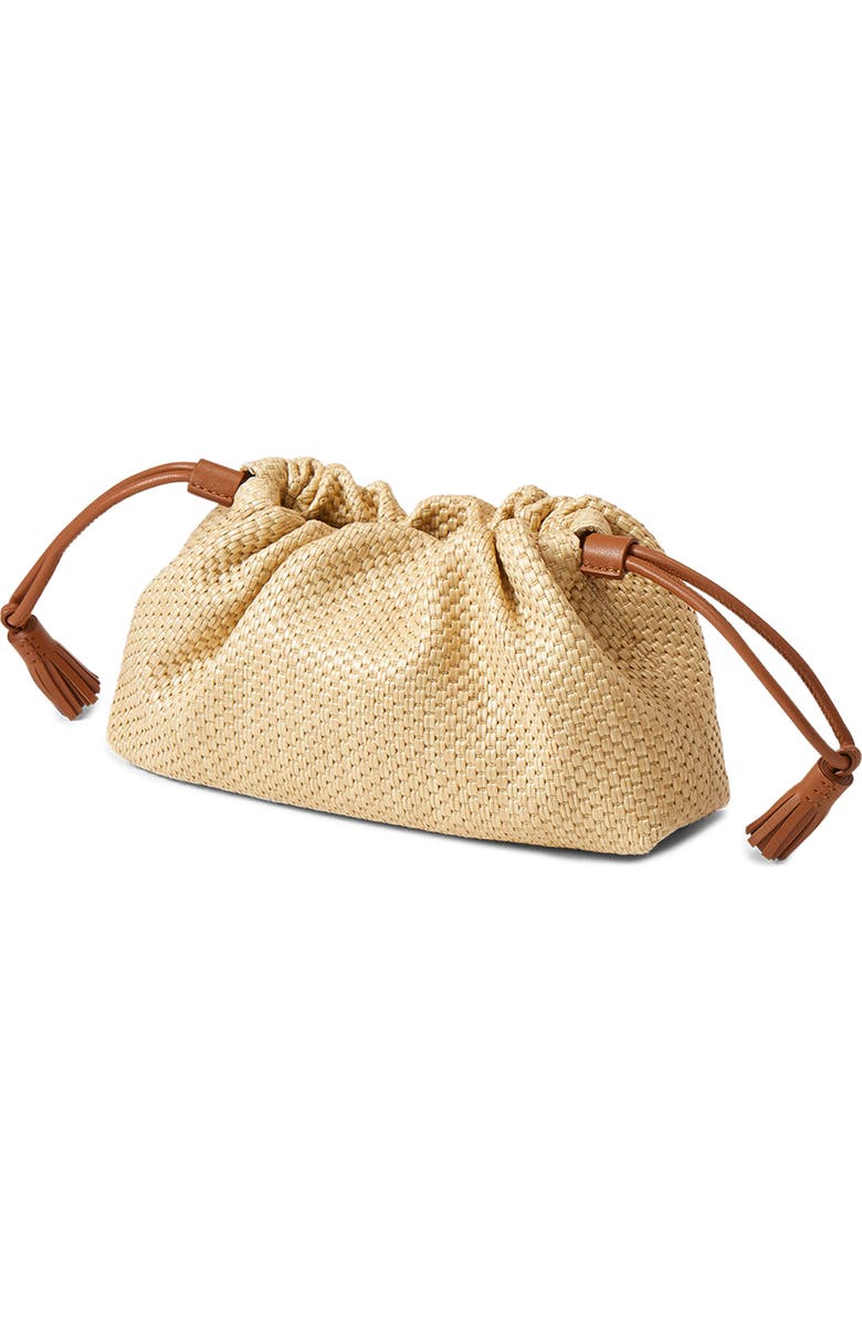Veronica Beard Small Raffia Stash Bag, Alternate, color, Hazelwood Natural