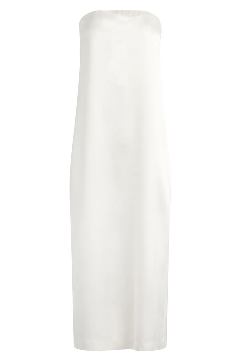 The Don't Overthink It Strapless Satin Dress, Alternate, color, IVORY