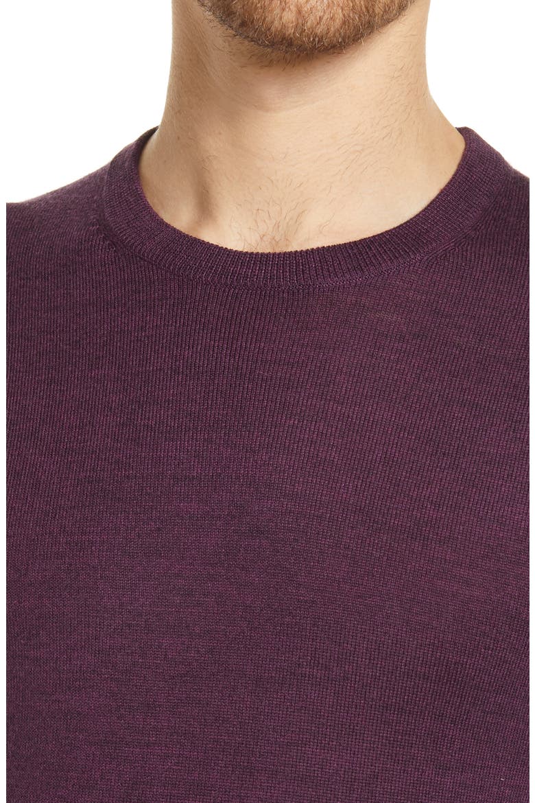 Slim Fit Merino Wool Crewneck Sweater, Alternate, color, HEATHER BRAMBLE