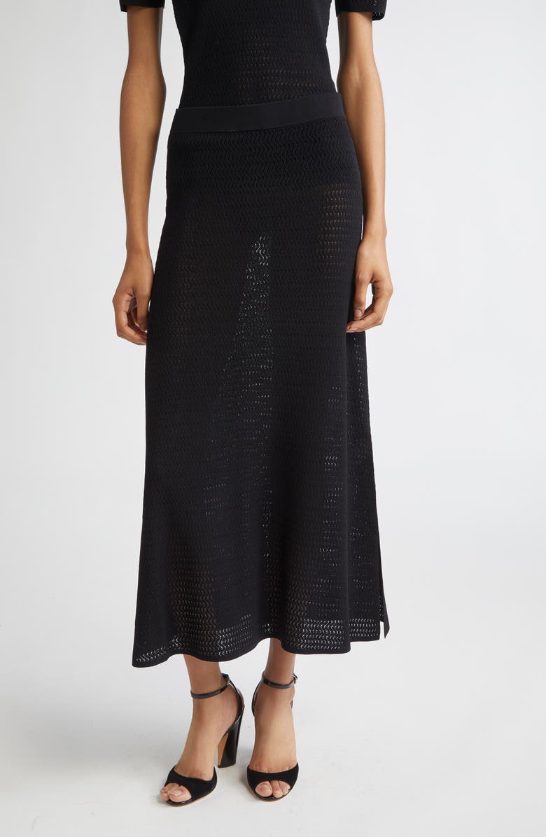Victoria Beckham Midi Sweater Skirt, Main, color, Black