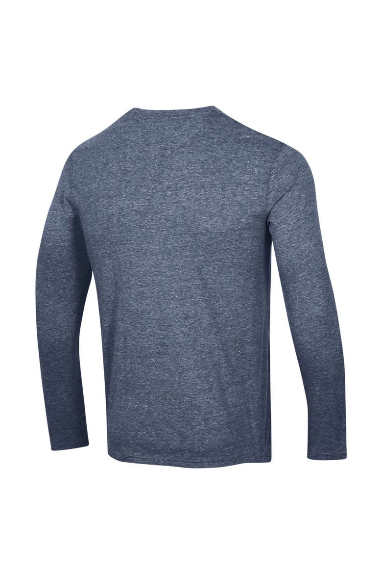 Men's Champion Heather Navy Seattle Kraken Multi-Logo Tri-Blend Long Sleeve T-Shirt, Alternate, color, Heather Navy