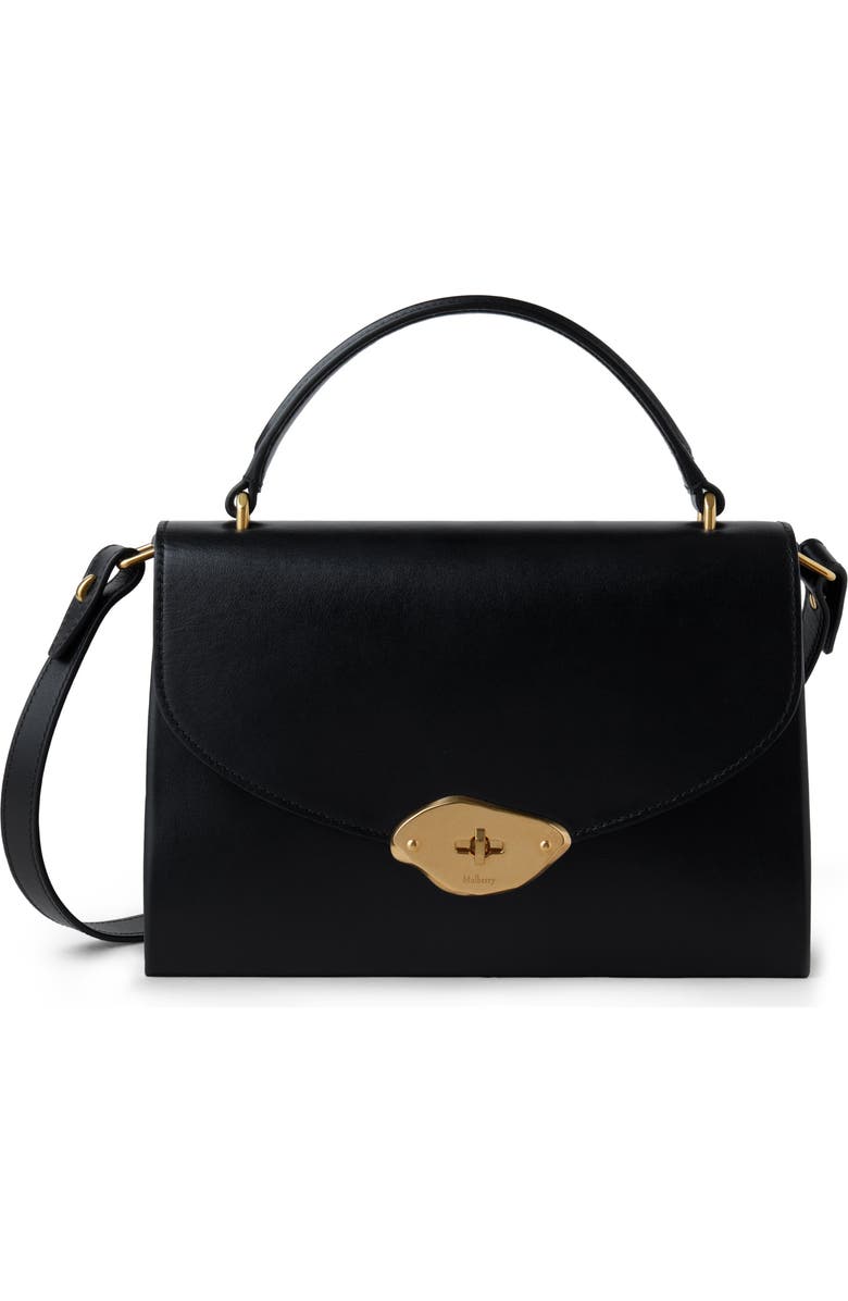 Mulberry Lana High Gloss Leather Top Handle Bag, Main, color, Black