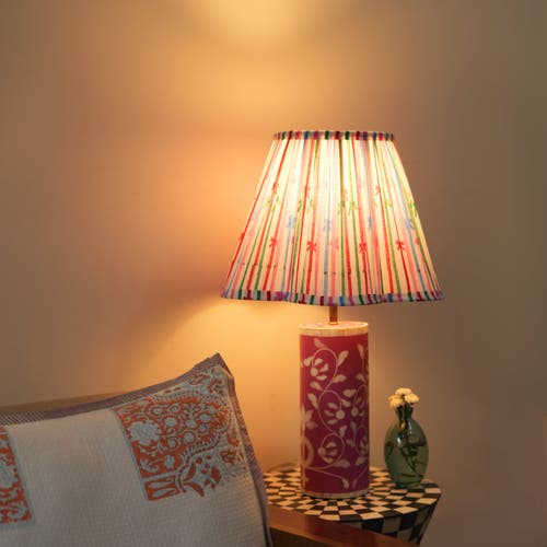 Mela Artisans Bellebow Handblocked Lampshade In Multi