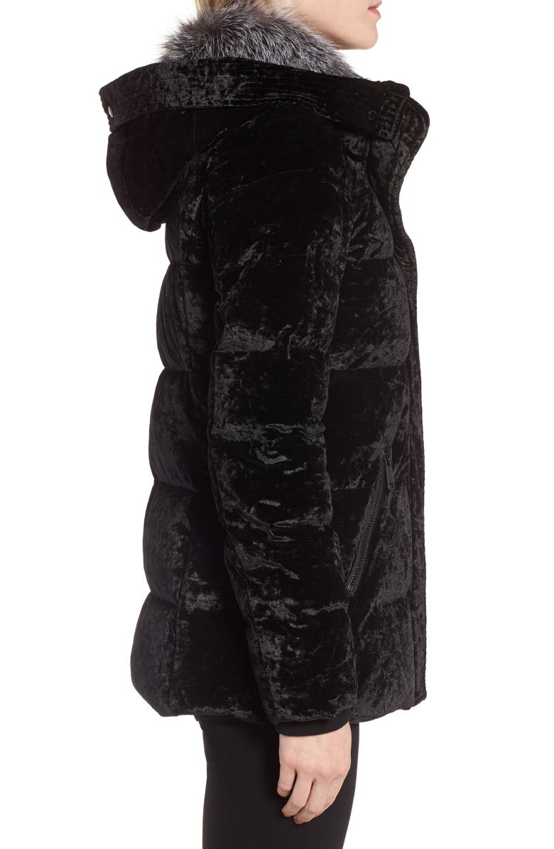 Andrew Marc Hooded Down Jacket with Genuine Fox Fur Trim, Alternate, color, 