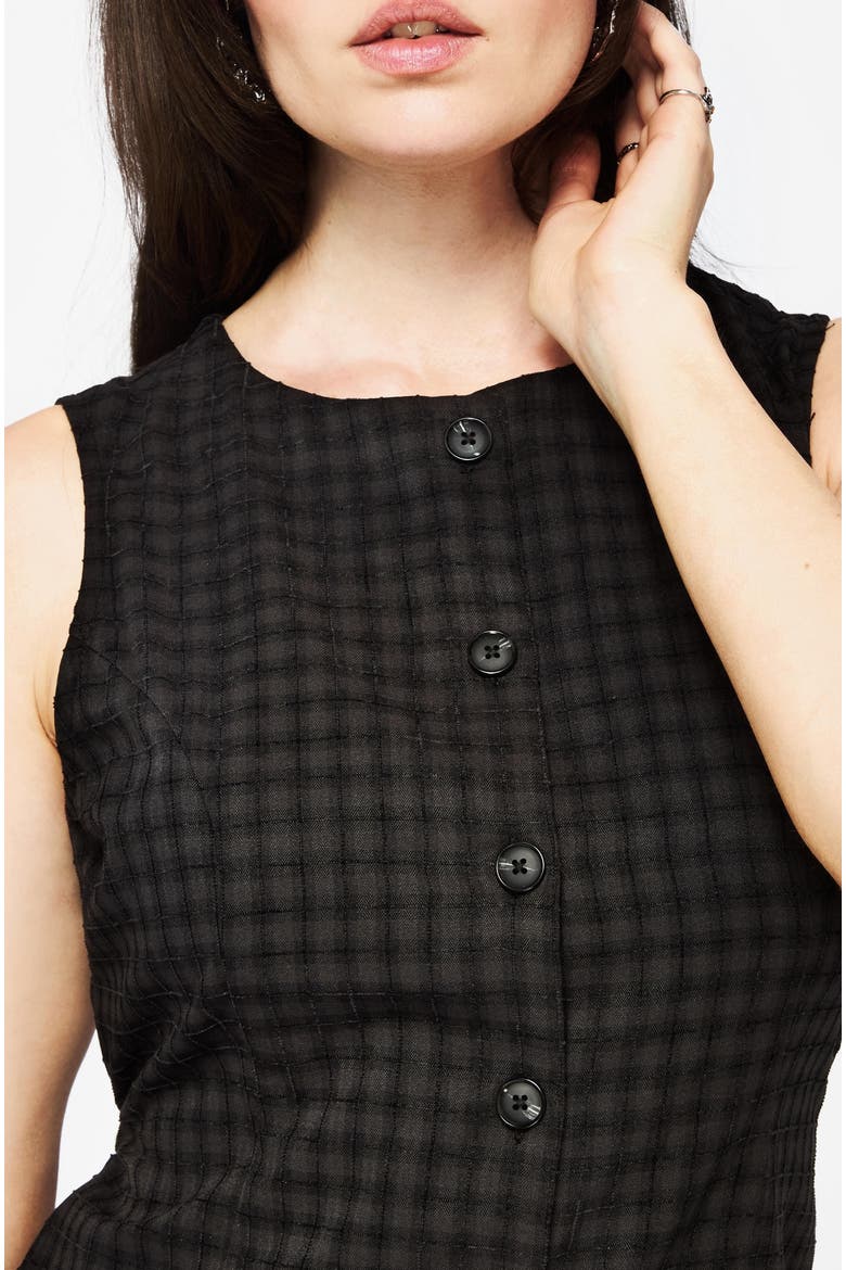 Ziggy Button Up Mini Dress, Alternate, color, Black