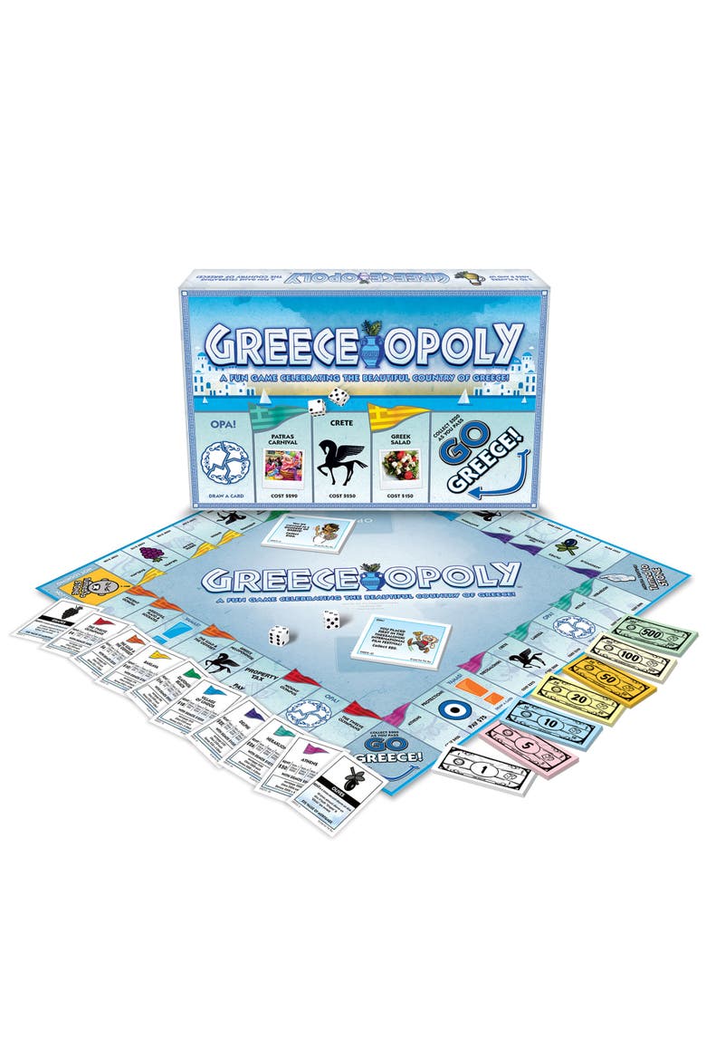 Greeceopoly Monopoly Board Game, Alternate, color, Multicolored