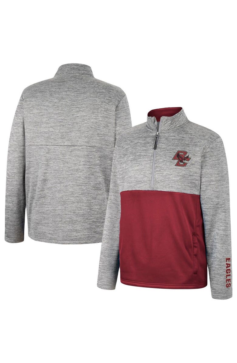 COLOSSEUM Men's Colosseum Gray Boston College Eagles John Half-Zip Jacket, Main, color, 