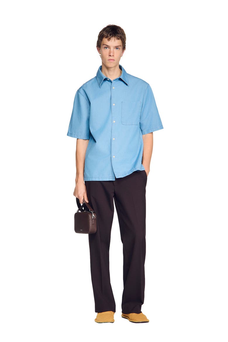 Loose-fit faded shirt, Alternate, color, Blue