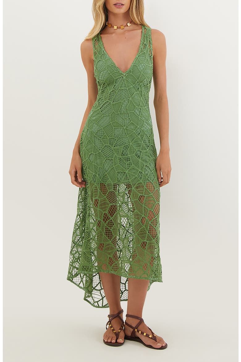 Hollie Lace Cover-Up Dress, Main, color, LIGHT GREEN