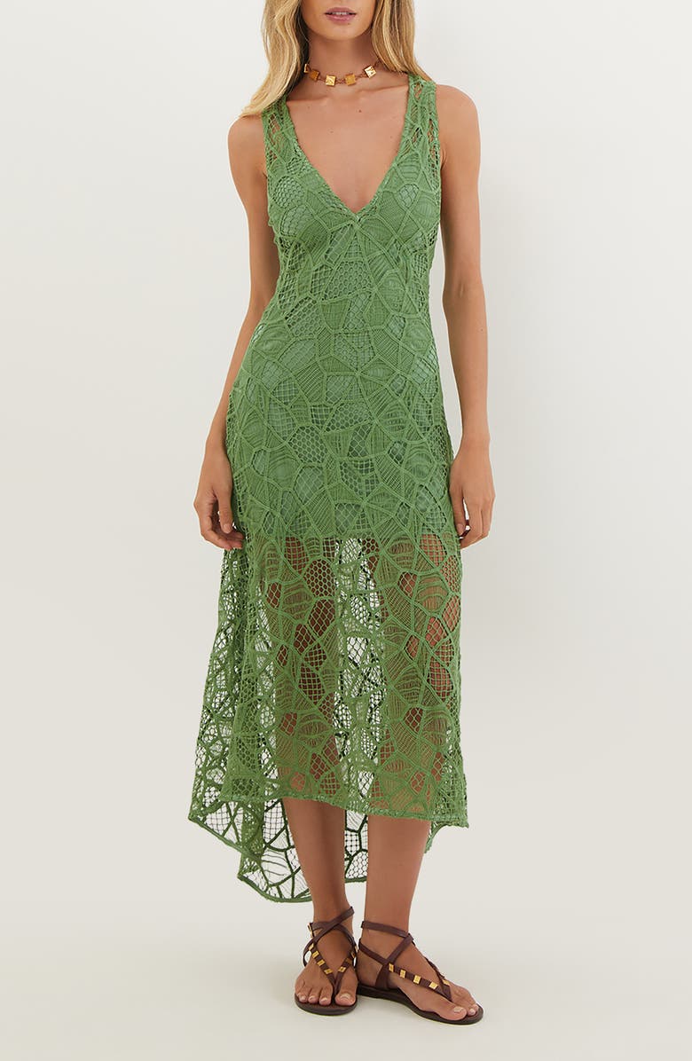 ViX Paula Hermanny Hollie Lace Cover-Up Dress, Main, color, 