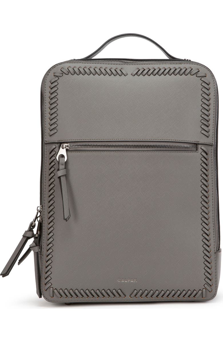 CALPAK Kaya Faux Leather Laptop Backpack, Main, color,