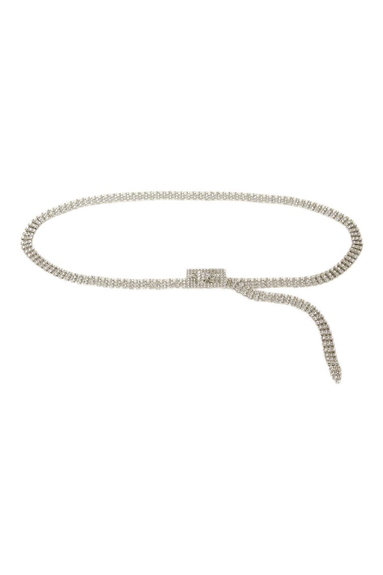 Baby Farah Crystal Skinny Belt, Main, color, SILVER