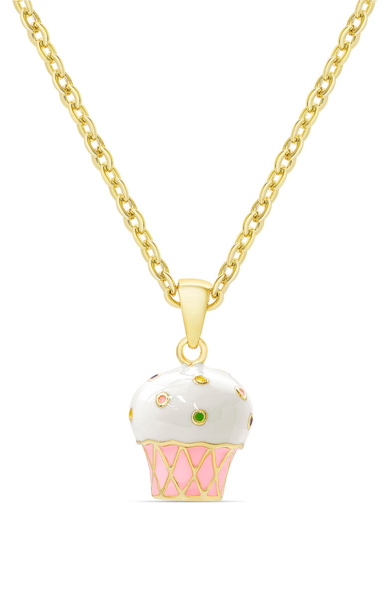 Lily Nily Cupcake Pendant Necklace, Main, color, Gold