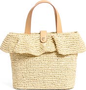 Stoney Clover Lane Small Ruffle Raffia Tote