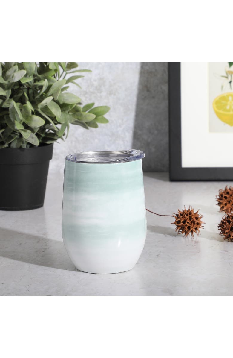 Gibson Home Brampton 12 Ounce Stainless Steel Thermal Stemless Wine Tumbler, Alternate, color, Green