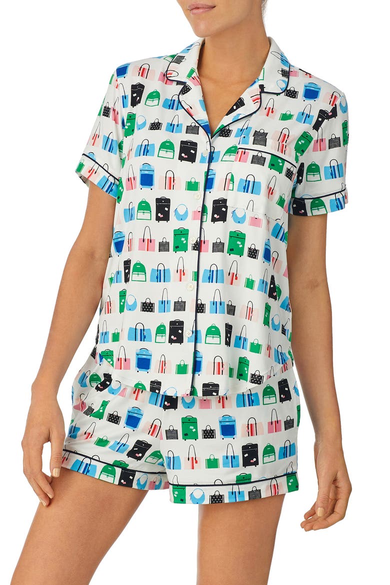 print short pajamas, Alternate, color, WHITE NOVL