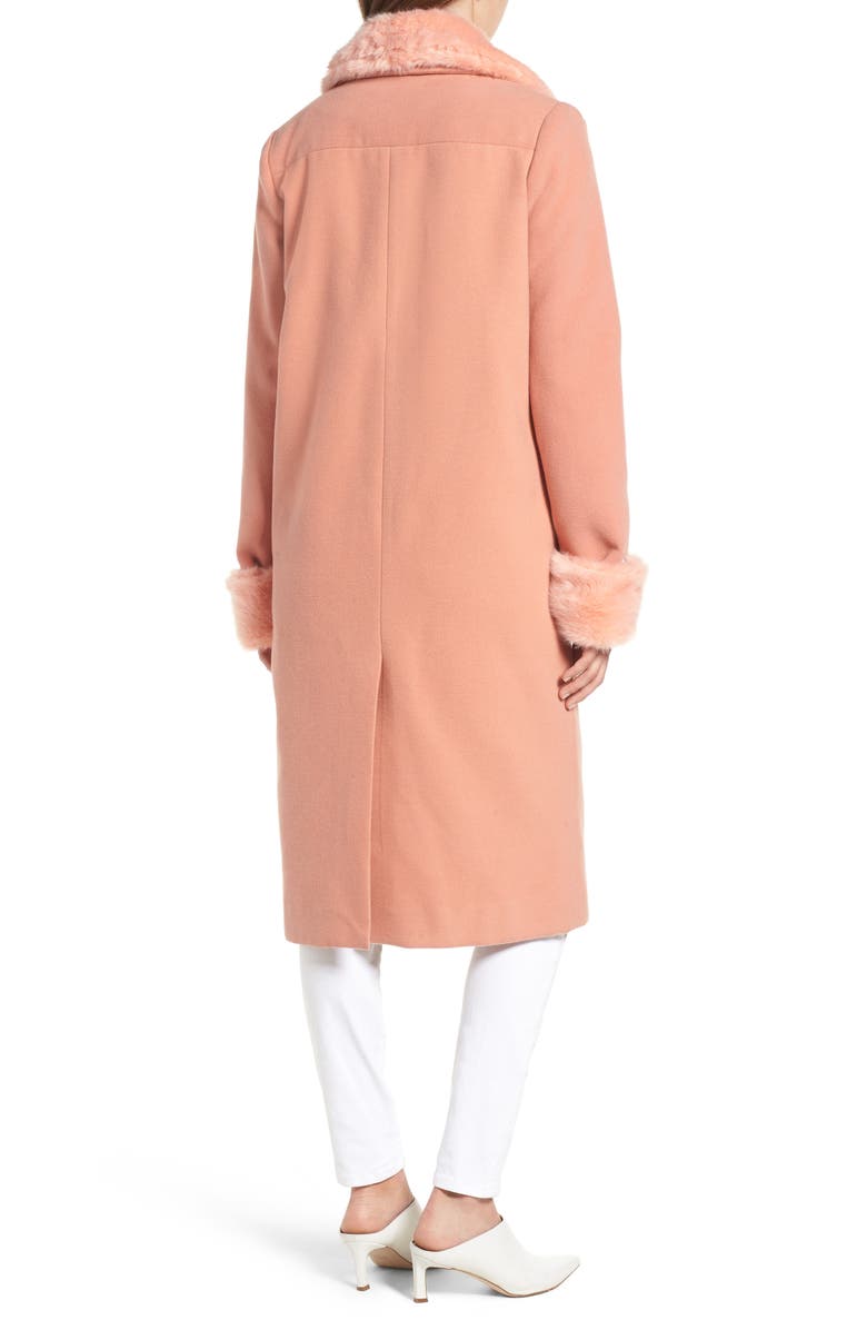 WAYF Perry Faux Fur Trim Coat, Alternate, color, 