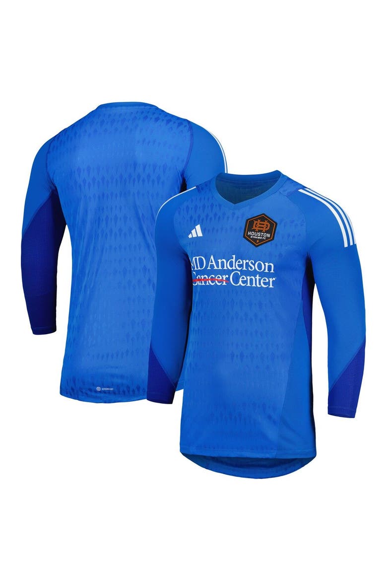 Men's adidas Blue Houston Dynamo FC 2023 Goalkeeper Long Sleeve Replica Jersey, Main, color, Blue