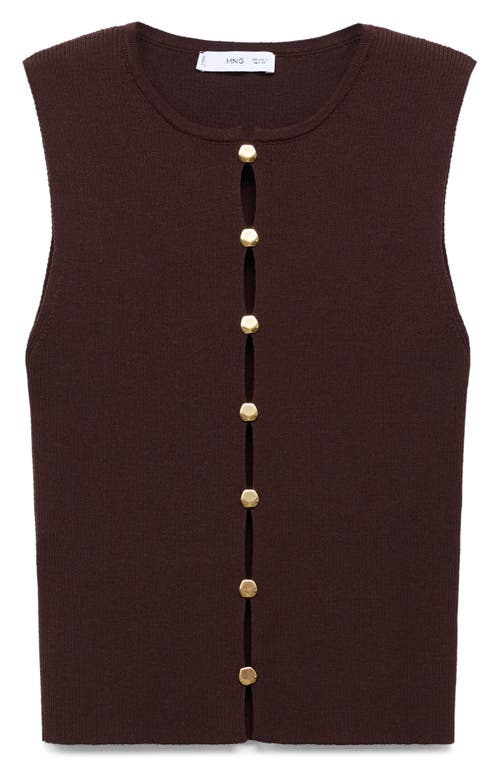 Mango Knit Sweater Vest In Brown