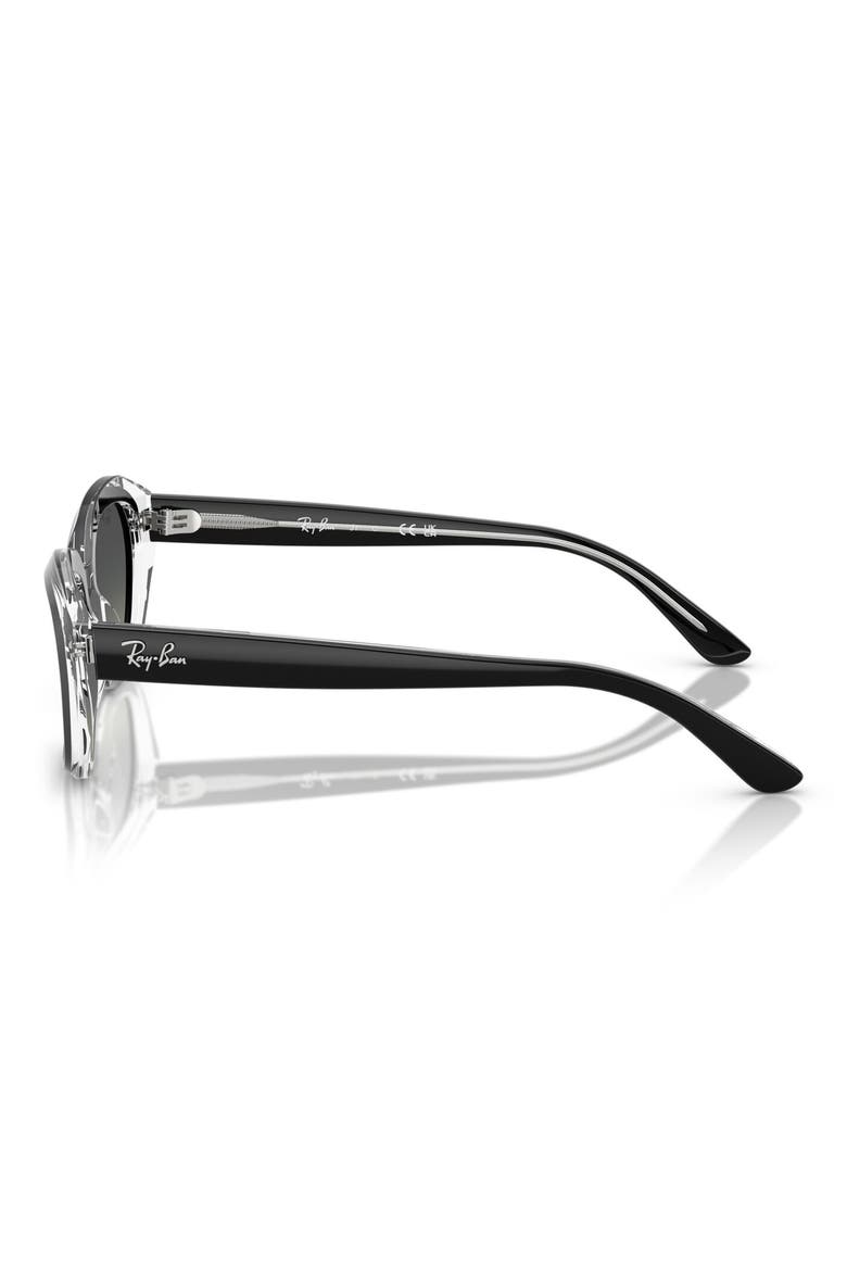 Kids' 48mm Irregular Sunglasses, Alternate, color, BLACK ON TRANSPARENT / GREY