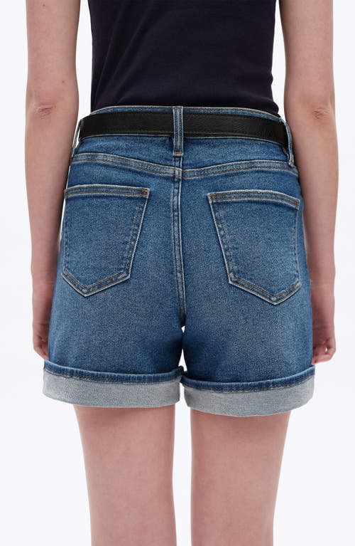 Bayeas High Waist Cuffed Denim Shorts In Blue