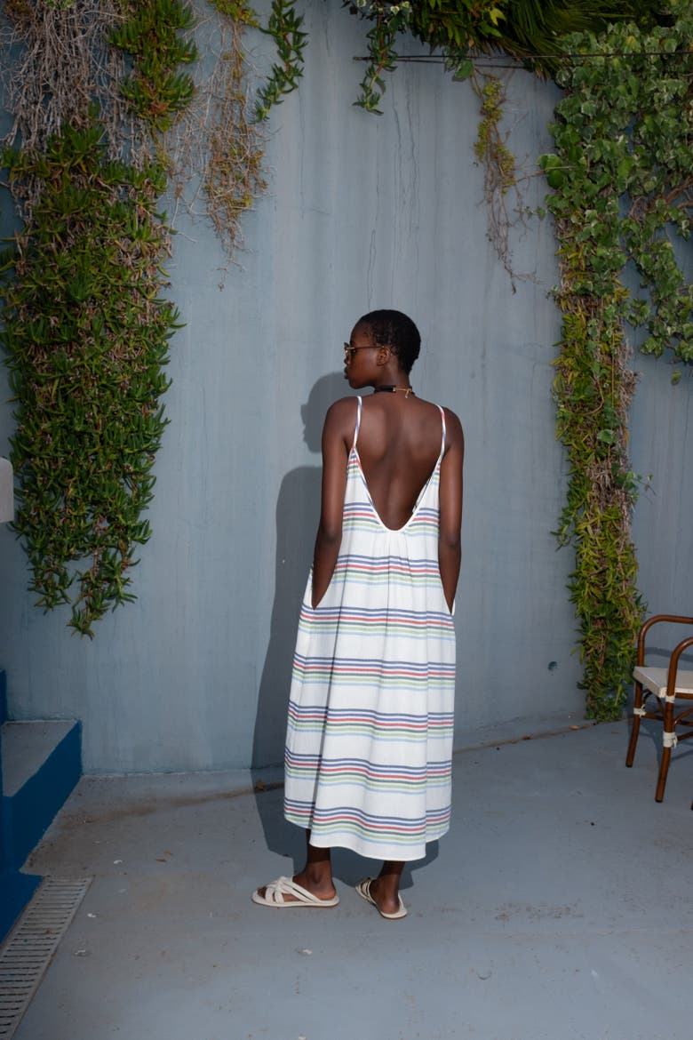 Ophelia Open-Back Strappy Maxi Dress, Alternate, color, Vela Stripe