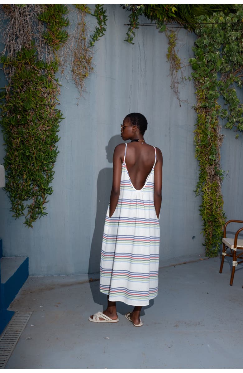 Untitled in Motion Ophelia Open-Back Strappy Stripe Maxi Dress, Alternate, color, Vela Stripe