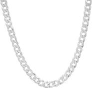 Queen Jewels Men's Sterling Silver Thick Italian Miami Cuban Curb Chain Necklace
