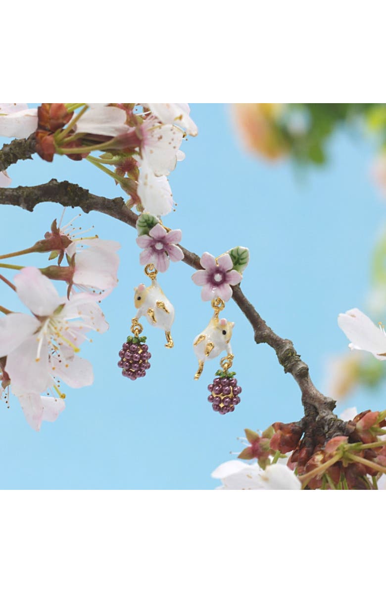 Bill Skinner Studio Blackberry & Mouse Drop Earrings, Alternate, color, Blackberry & Mouse