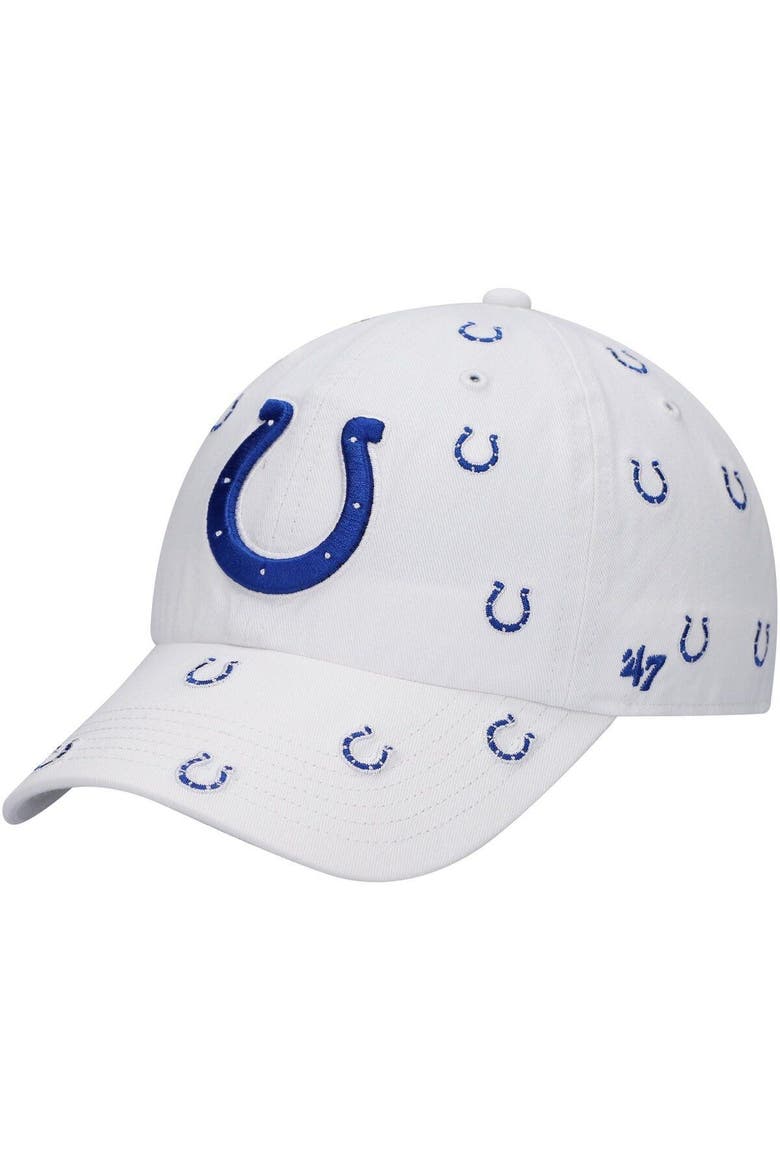 Women's '47 White Indianapolis Colts Confetti Clean Up Adjustable Hat, Main, color, White