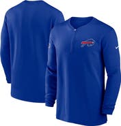 Nike Men's Nike  Royal Buffalo Bills 2023 Sideline Performance Long Sleeve Tri-Blend Quarter-Zip Top
