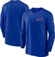 Nike Men's Nike Royal Buffalo Bills 2023 Sideline Performance Long Sleeve Tri-Blend Quarter-Zip Top