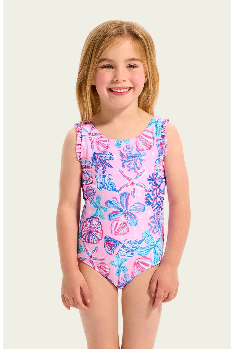 Kids' Coral Sea Swimsuit, Alternate, color, CORAL SEA