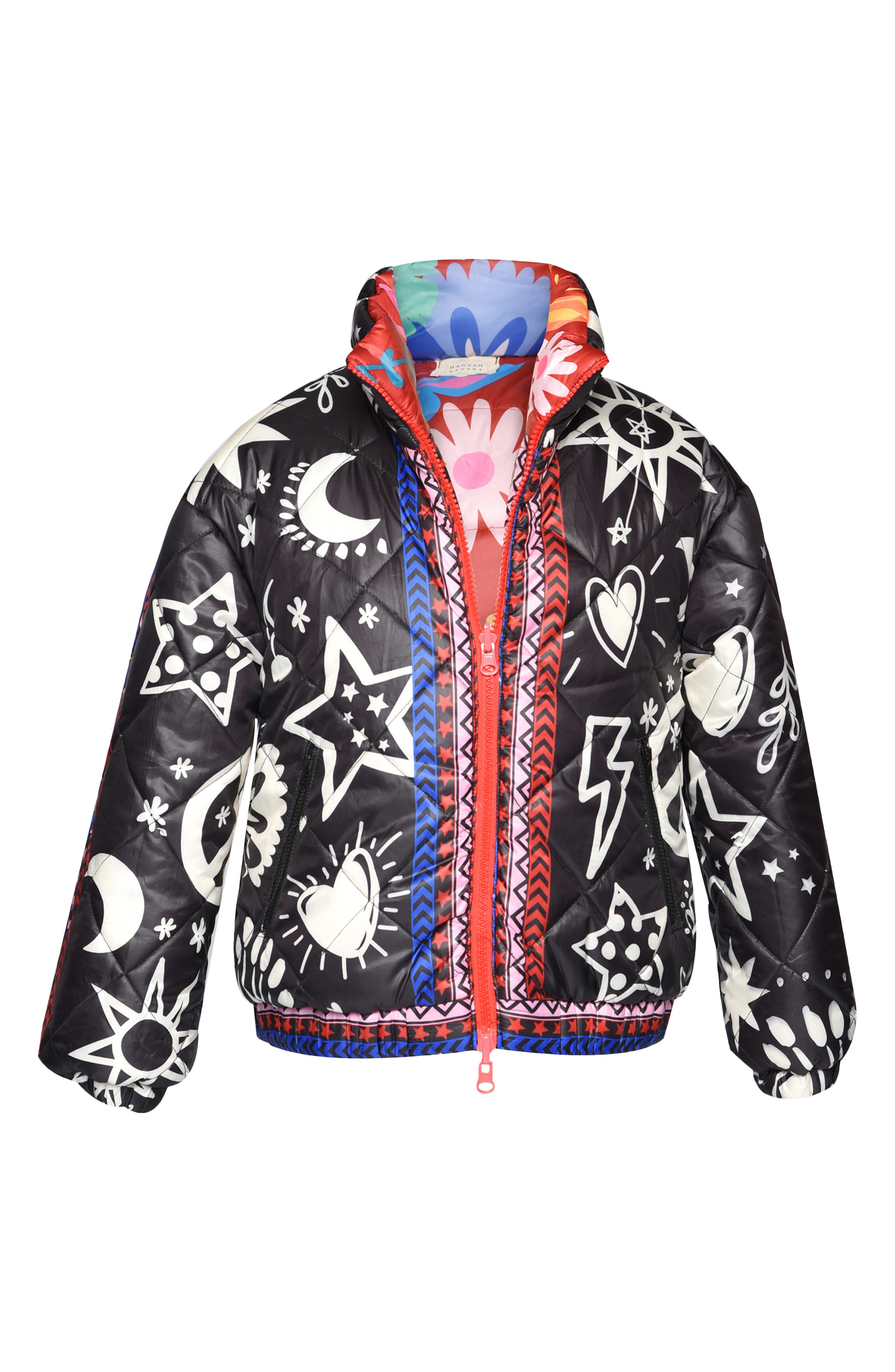 Truly Me Kids' Reversible Print Quilted Puffer Jacket